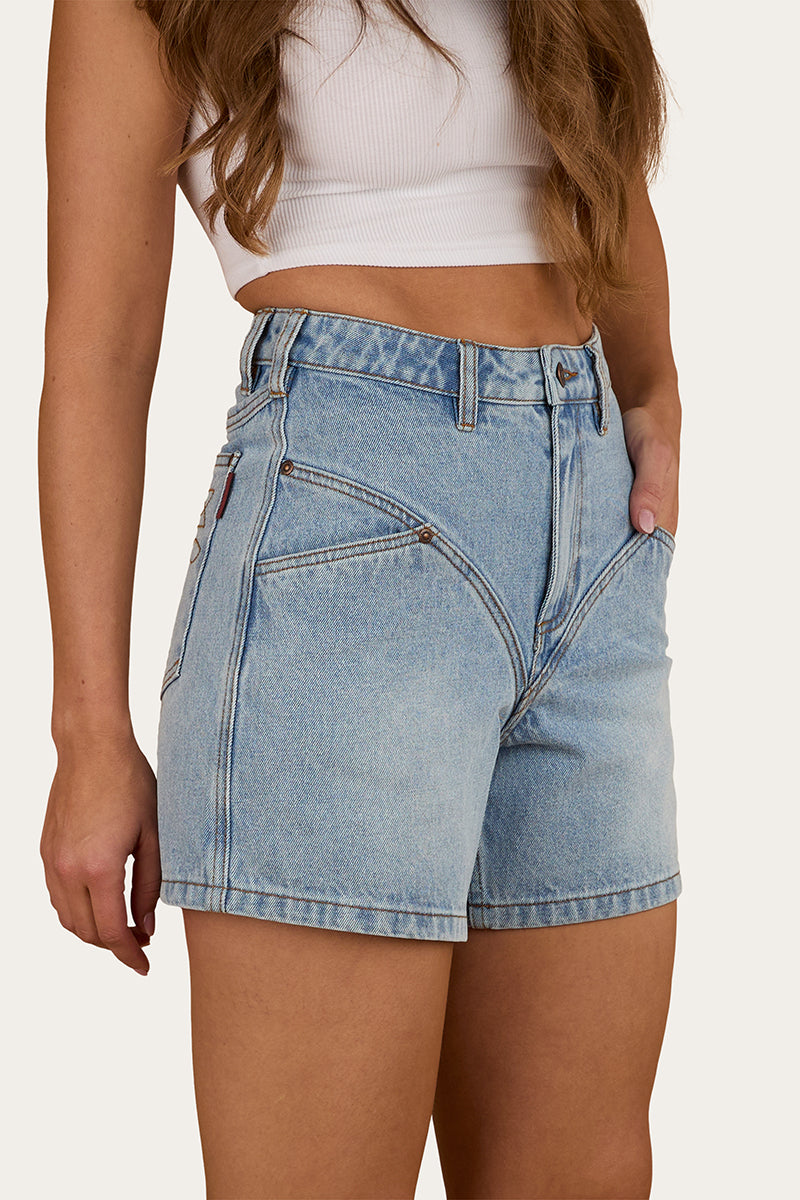 Charlene Womens Denim Short - Light Wash Blue