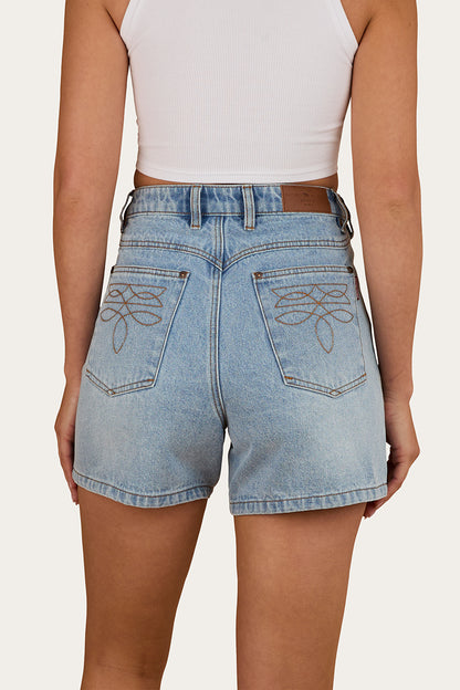 Charlene Womens Denim Short - Light Wash Blue