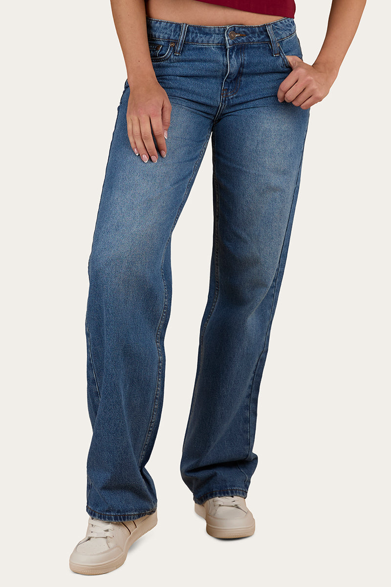Cammy Low Rise Wide Leg Jean - Light Blue