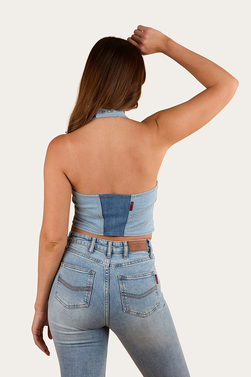 Alinta Womens Denim Bustier - Denim Blue
