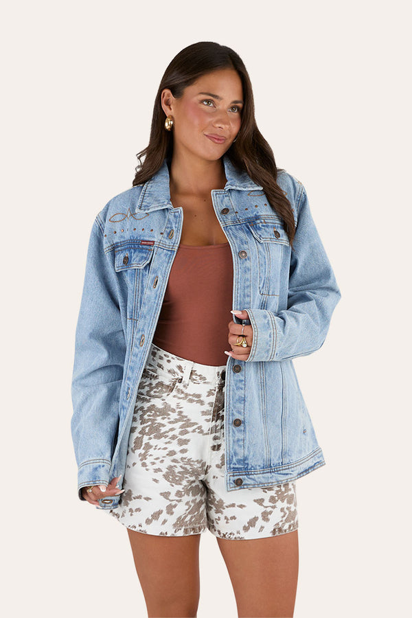 The Hoedown Womens Denim Jacket - Light Wash Blue
