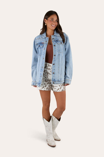 The Hoedown Womens Denim Jacket - Light Wash Blue
