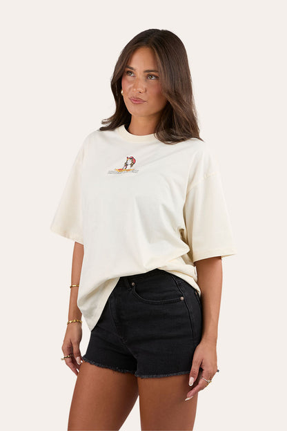 Bad Cowgirls Womens Oversized T-Shirt - Off White