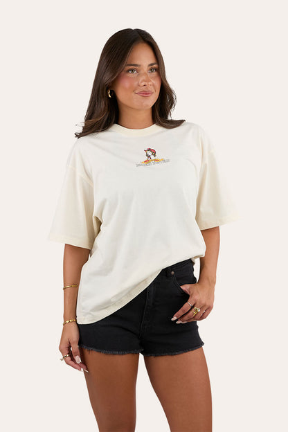 Bad Cowgirls Womens Oversized T-Shirt - Off White