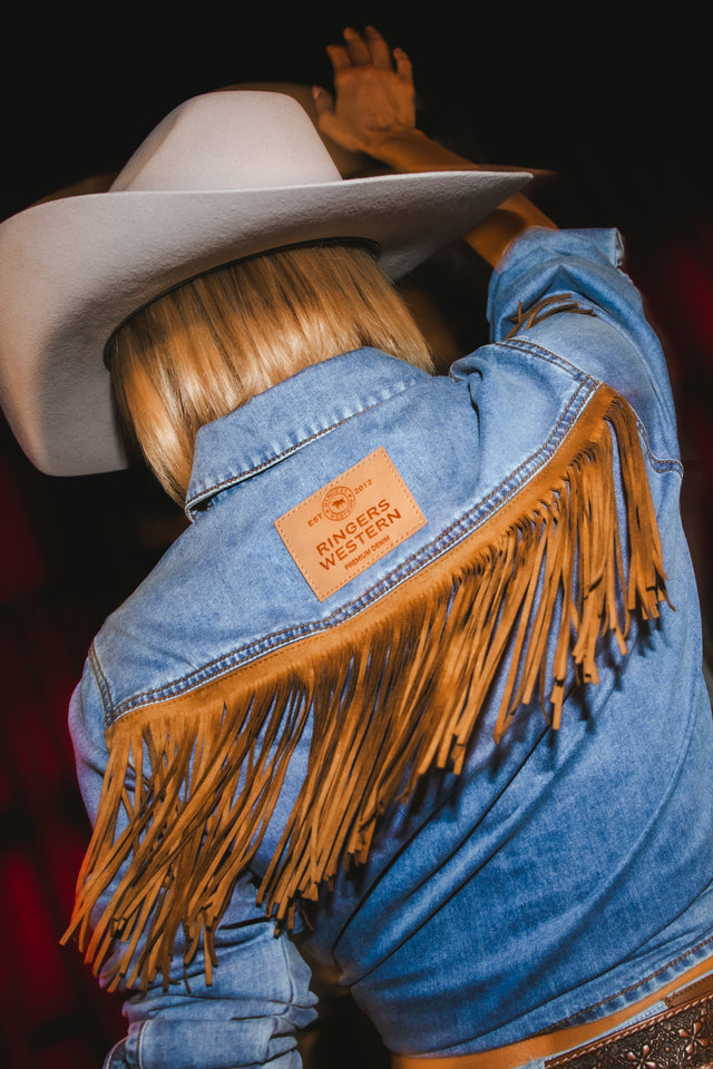 Idaho Womens Faux Suede Fringe Shirt
