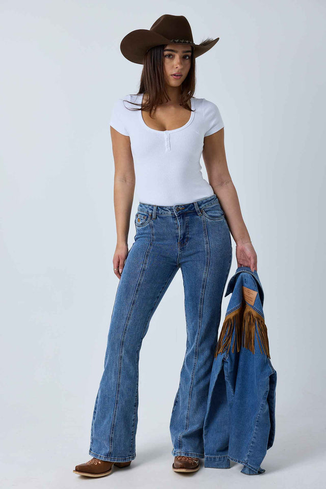 Penny Starstruck Womens High Rise Bootleg Jean