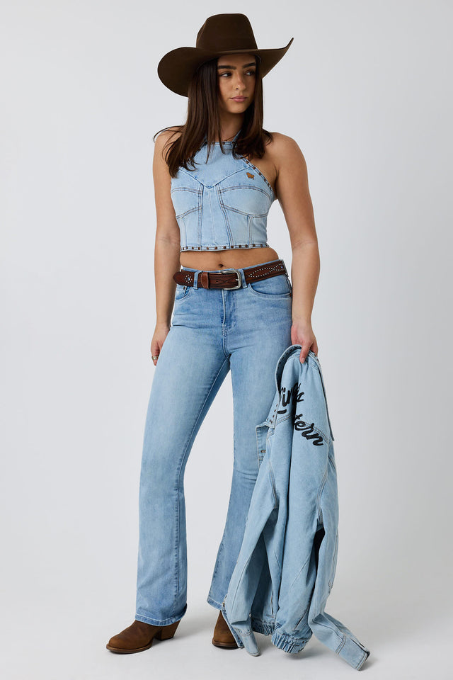 Willow Womens Denim Halter Top