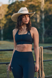 Anikafit Womens Zip Front Support Crop