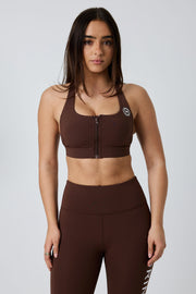 Anikafit Womens Zip Front Support Crop