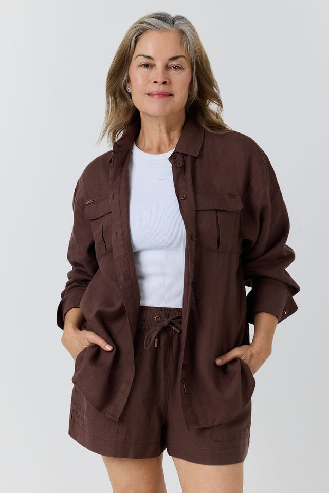 Kinsley Womens Linen Drawstring Short