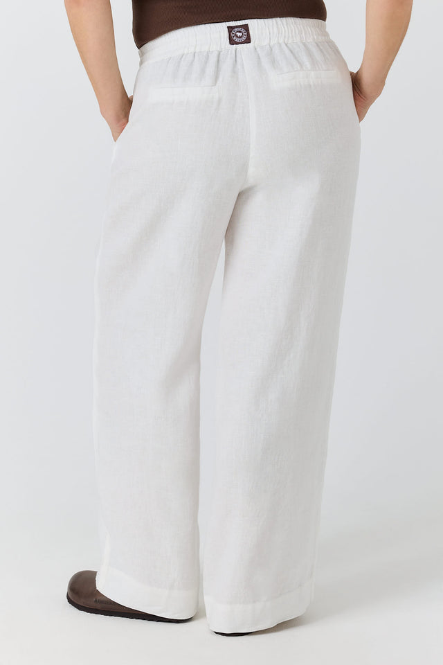 Hattie Womens Linen Drawstring Pant