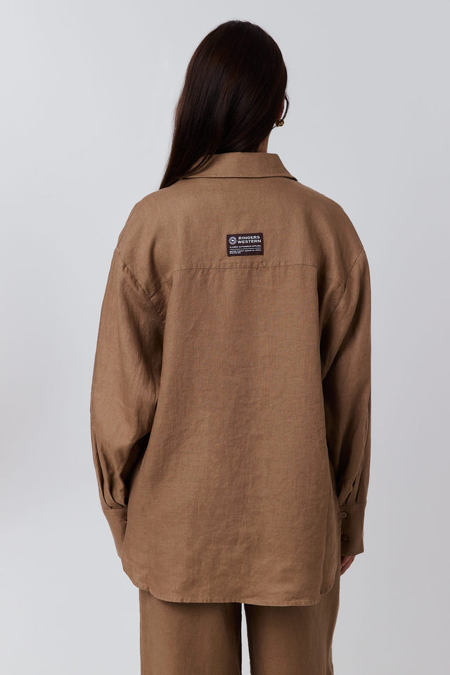 Celine Womens Oversized Linen Shirt