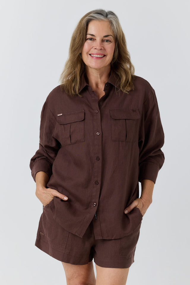 Celine Womens Oversized Linen Shirt