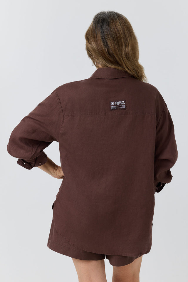 Celine Womens Oversized Linen Shirt