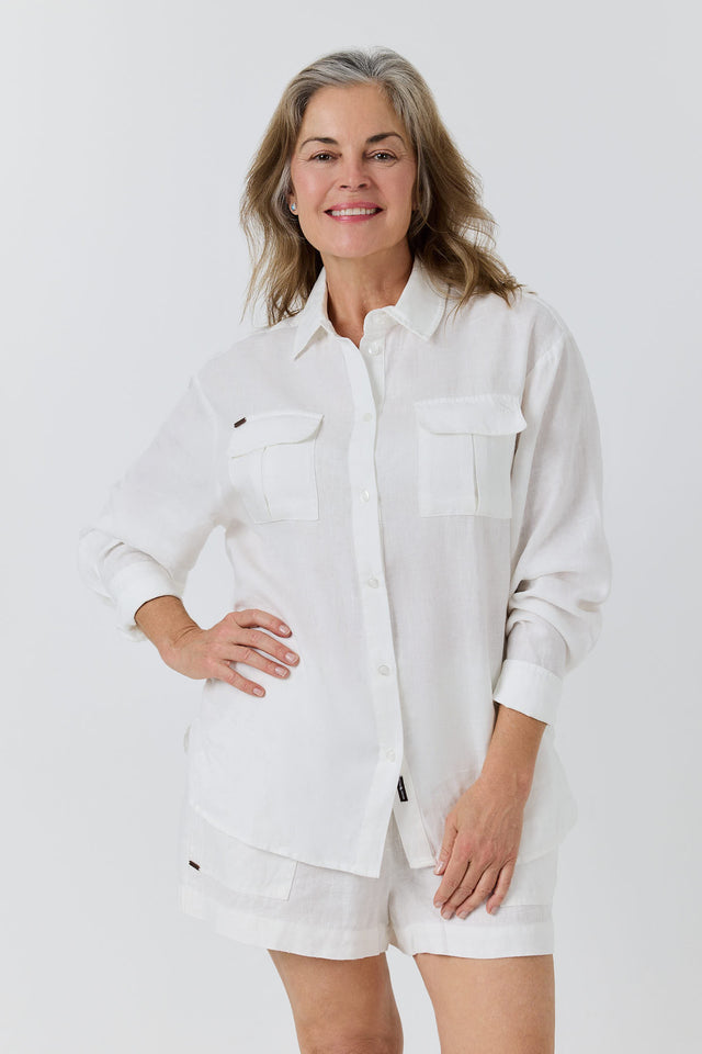Celine Womens Oversized Linen Shirt
