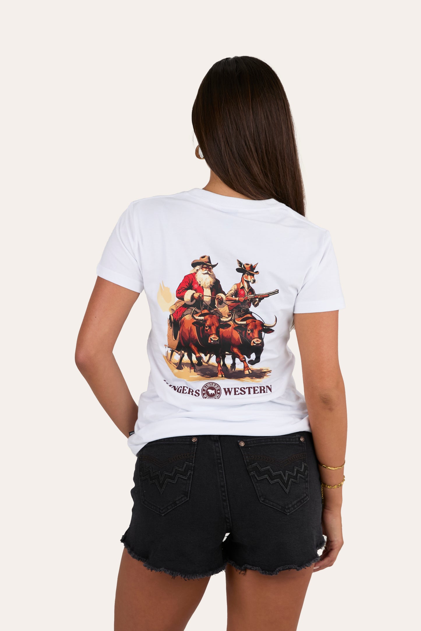 Ridin' Shotgun Womens Christmas Shirt - White