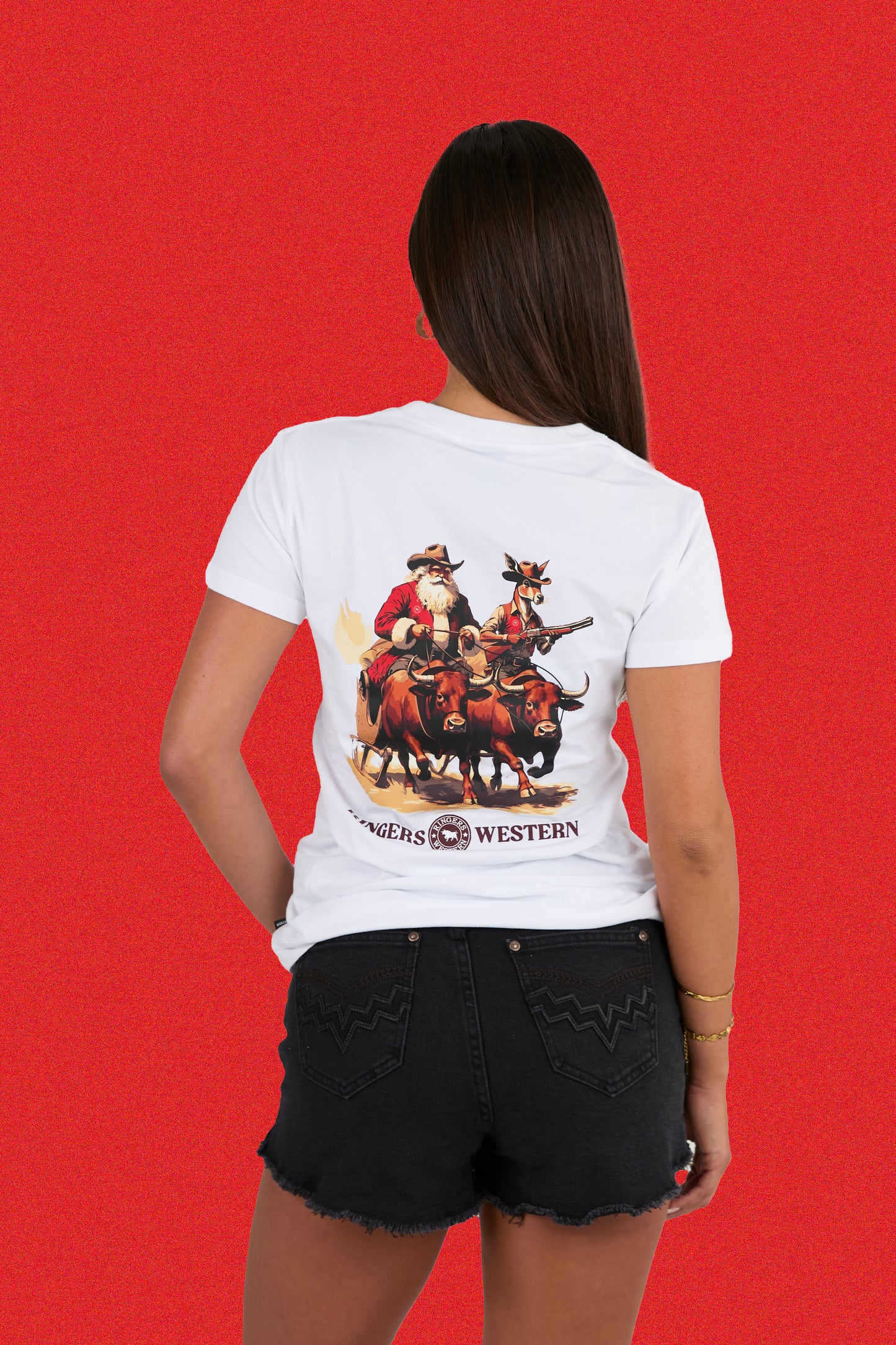 Ridin' Shotgun Womens Christmas Shirt - White