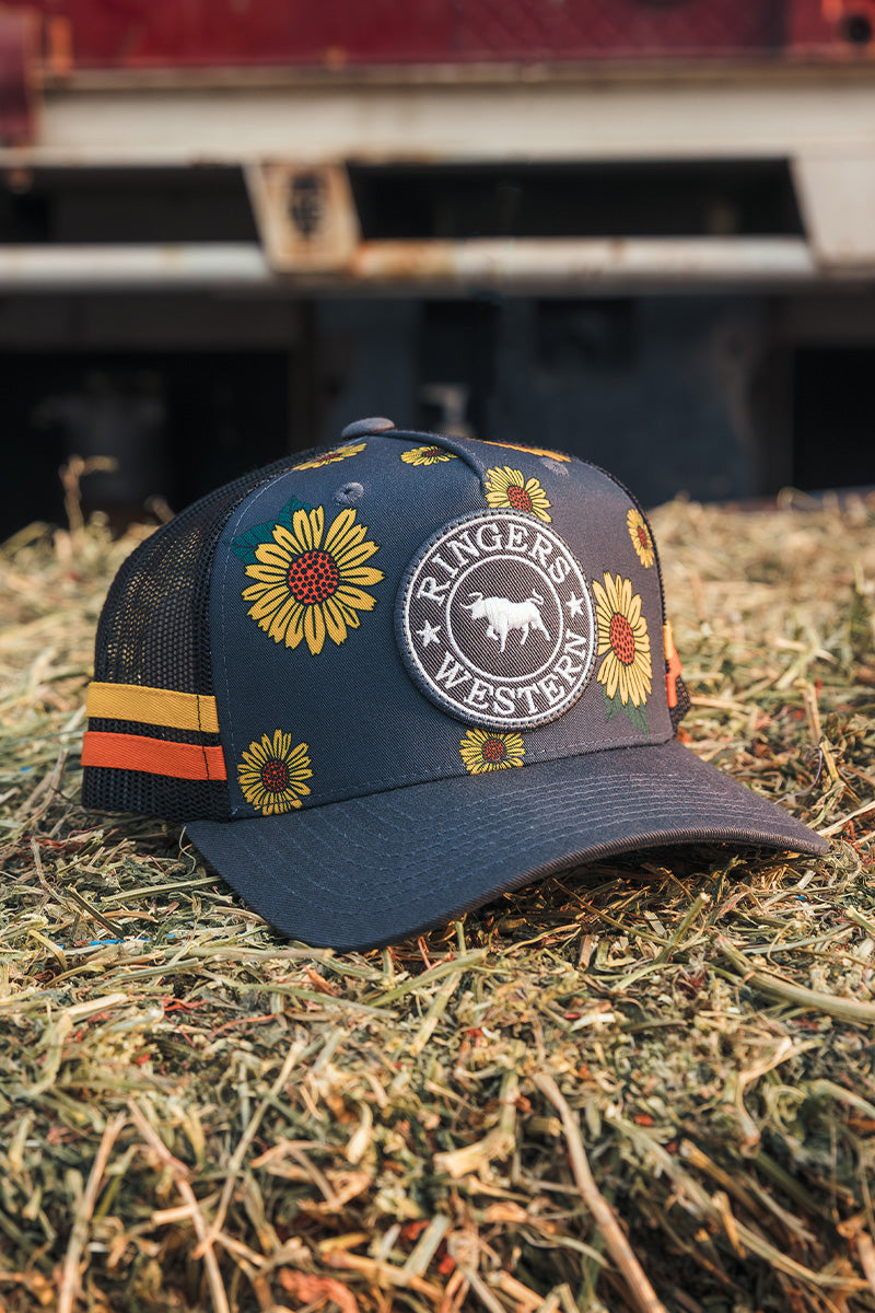 Sunflowers Kids Trucker Cap - Black / Multi