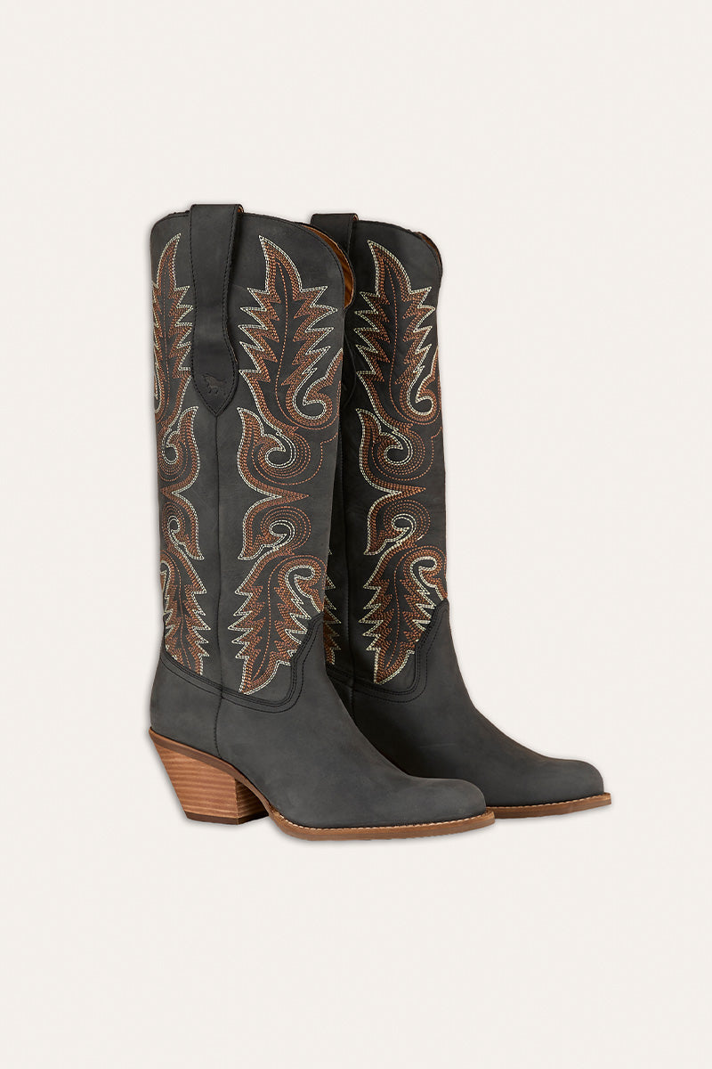 Lainey Womens Tall Western Boot - Black
