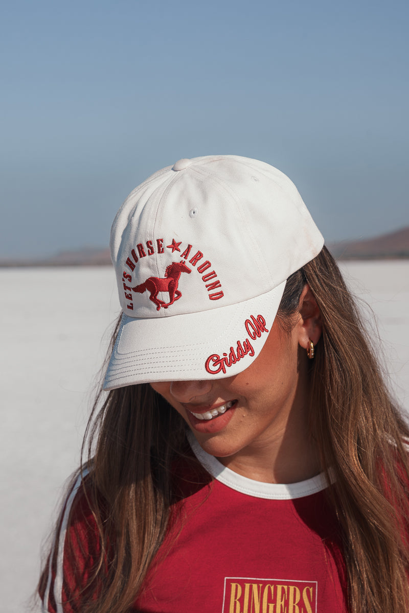 Lets Horse Around Baseball Cap - Off White