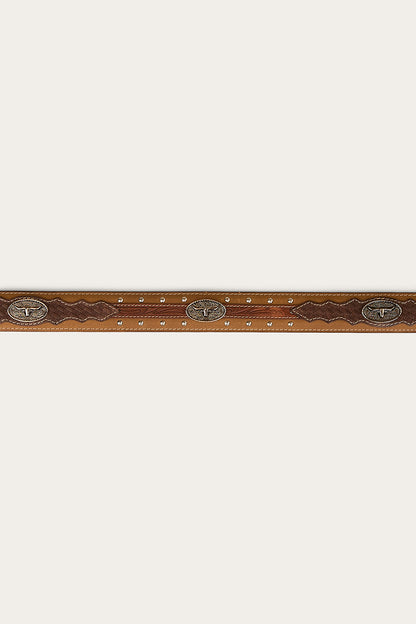 Cattleman Belt - Brown / Silver