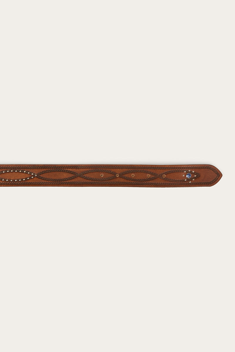 Diamond T Belt - Tan / Silver