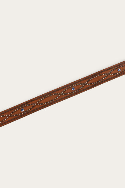 Diamond T Belt - Tan / Silver