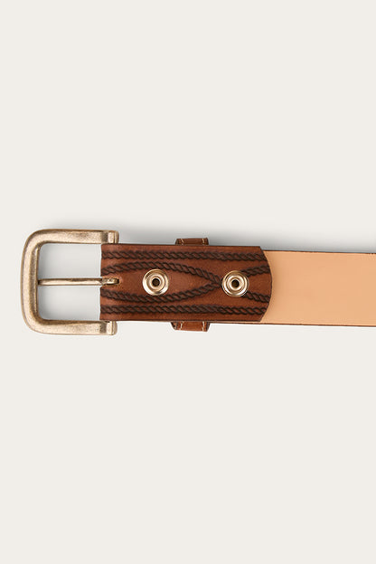Diamond T Belt - Tan / Silver