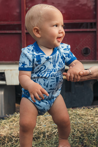 Boot Scootin Babies Short Sleeve Romper - Dusk