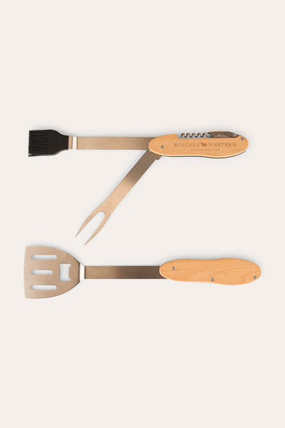 Grill 'Em Bbq Set - Wood