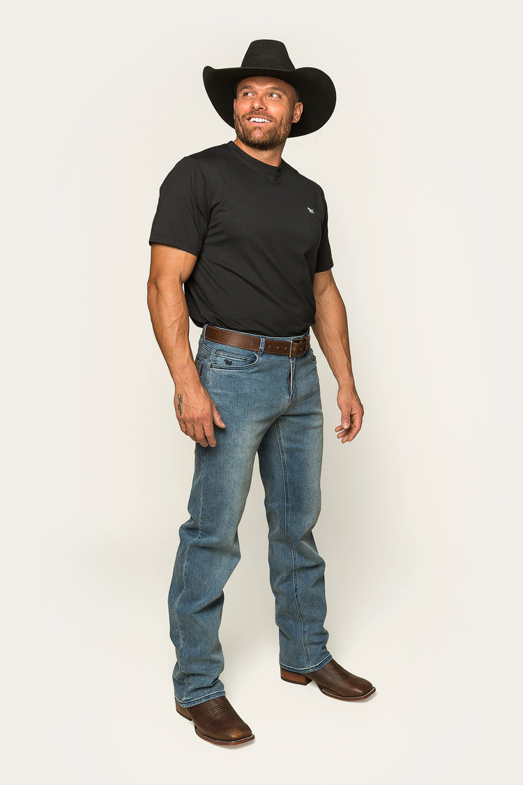 Sturt Mens Relaxed Leg Jeans - Light Blue