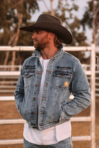 Bundy Unisex Denim Jacket - Light Wash Blue