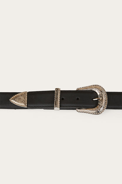 Zahra Double Buckle Belt - Black