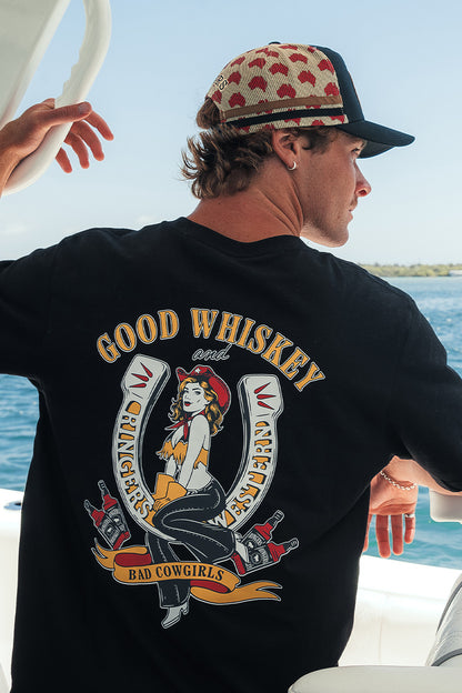 Bad Cowgirls Mens Loose Fit T-Shirt - Black