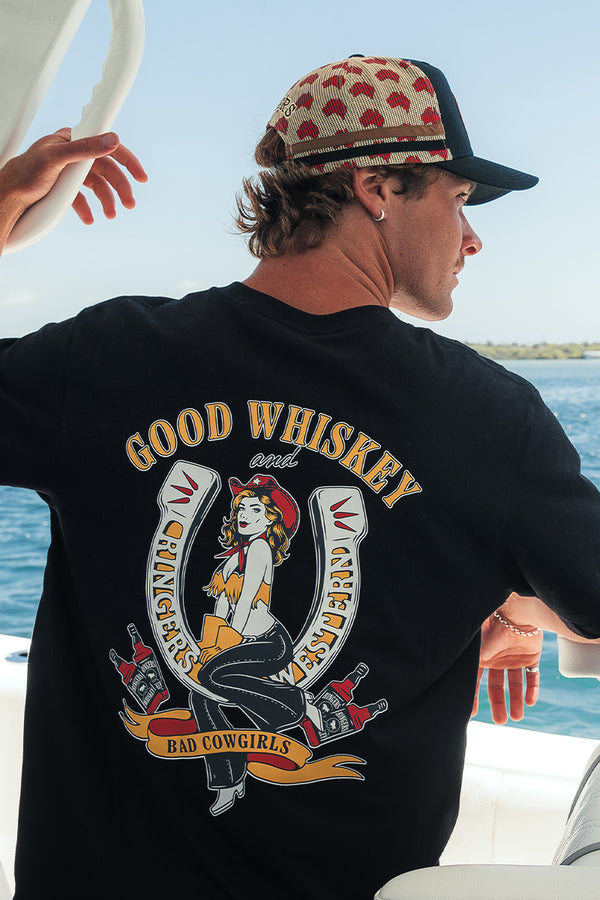 Bad Cowgirls Mens Loose Fit T-Shirt - Black