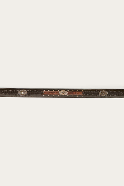 Cattleman Belt - Black / Silver