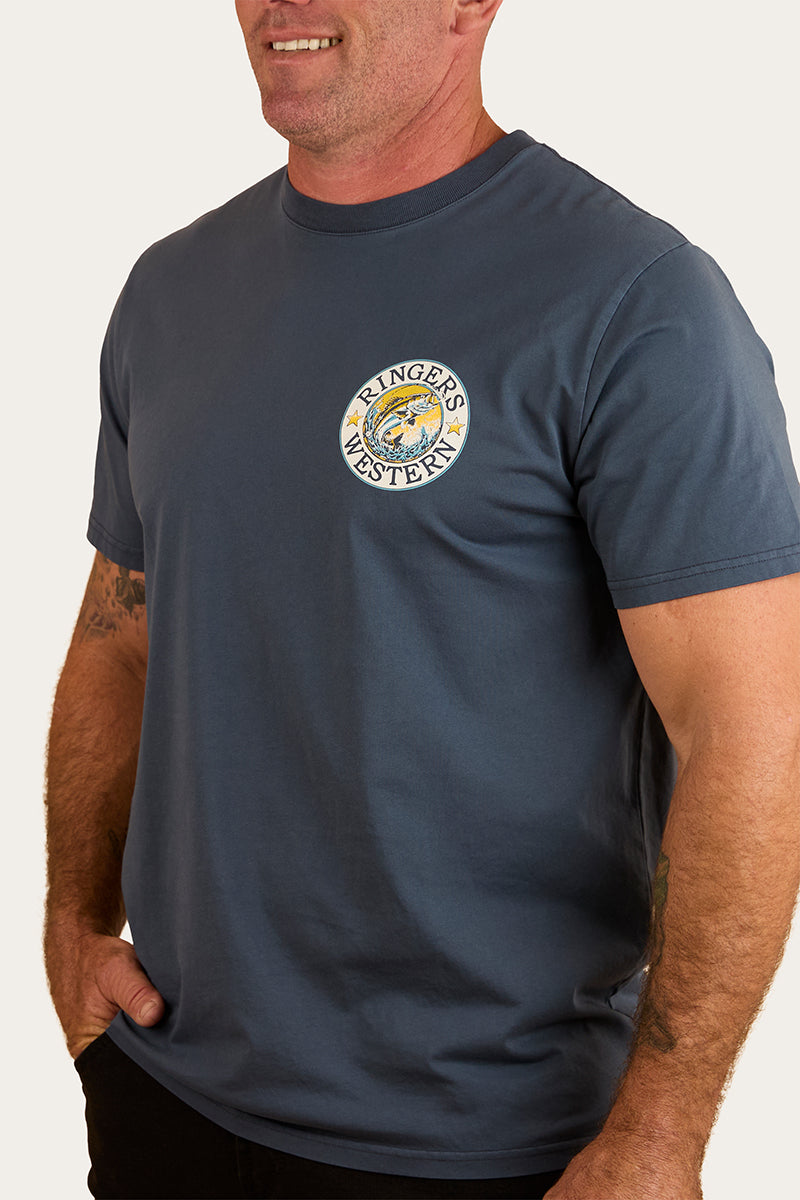 Big Catch Mens Loose Fit T-Shirt - Washed Navy