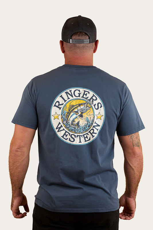 Big Catch Mens Loose Fit T-Shirt - Washed Navy