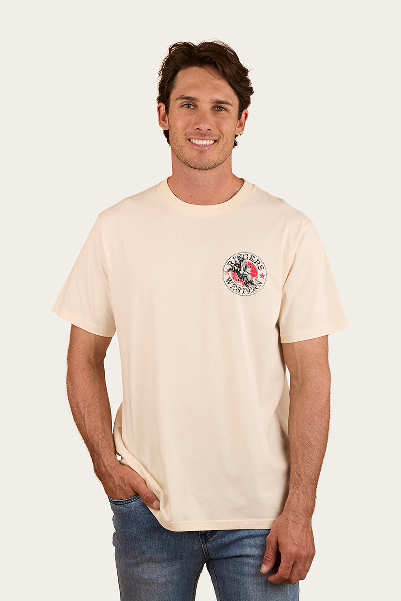 Bucking Bull Mens Loose Fit T-Shirt - Off White