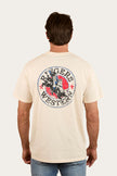 Bucking Bull Mens Loose Fit T-Shirt - Off White