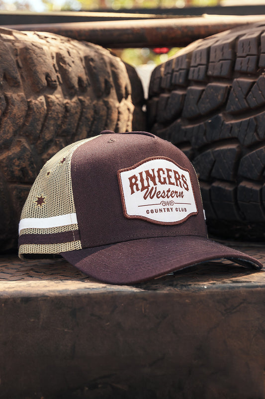 Country Club Deep Fit Trucker Cap - Saddle Brown