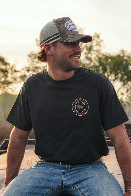 Signature Bull Mens Loose T-Shirt - Charcoal / Copper