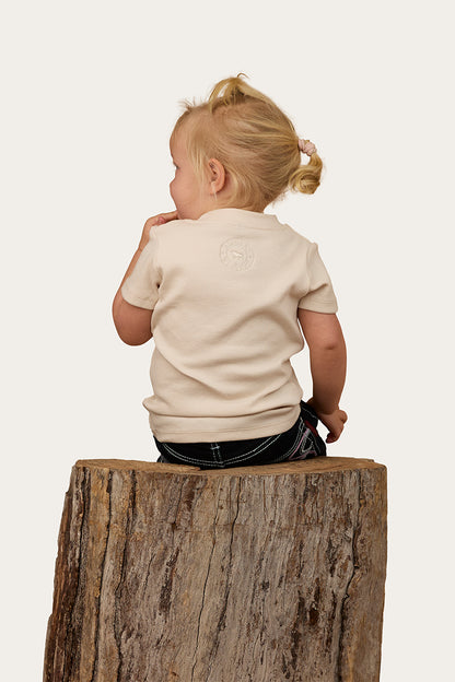 Casey Kids Henley Top - Off White