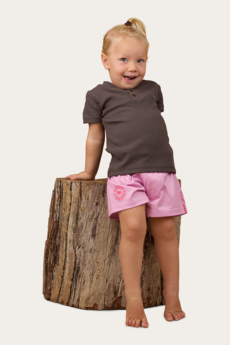 Casey Kids Rib Henley Top - Charcoal