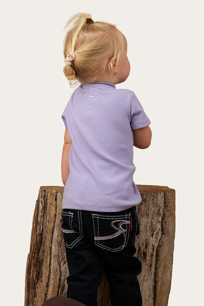 Casey Kids Rib Henley Top - Violet