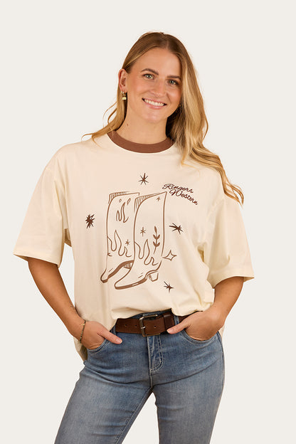 Cody Womens Oversized T-Shirt - Bone