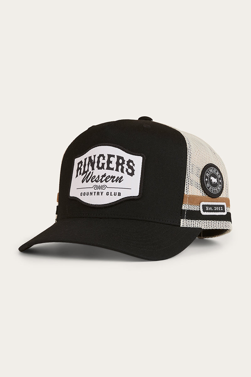 Country Club Deep Fit Trucker Cap - Black