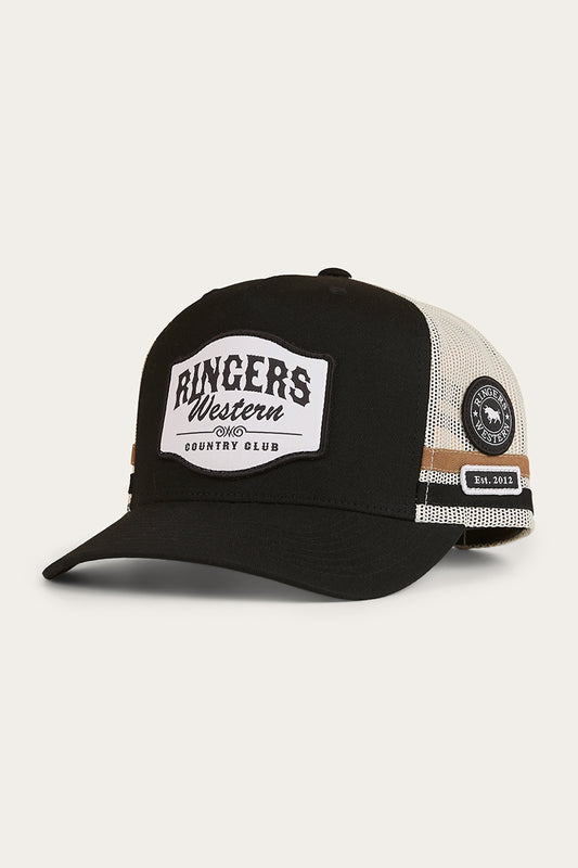 Country Club Deep Fit Trucker Cap - Black
