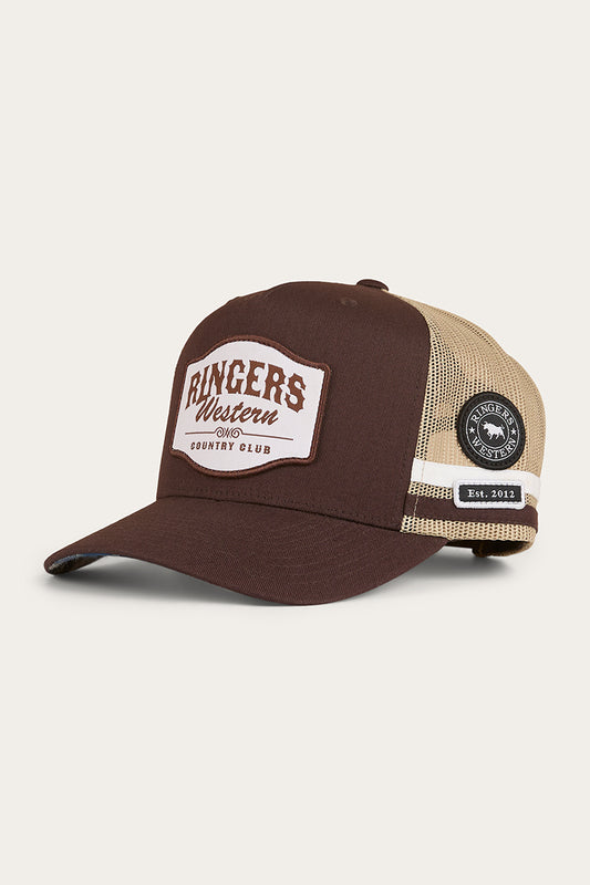 Country Club Deep Fit Trucker Cap - Saddle Brown