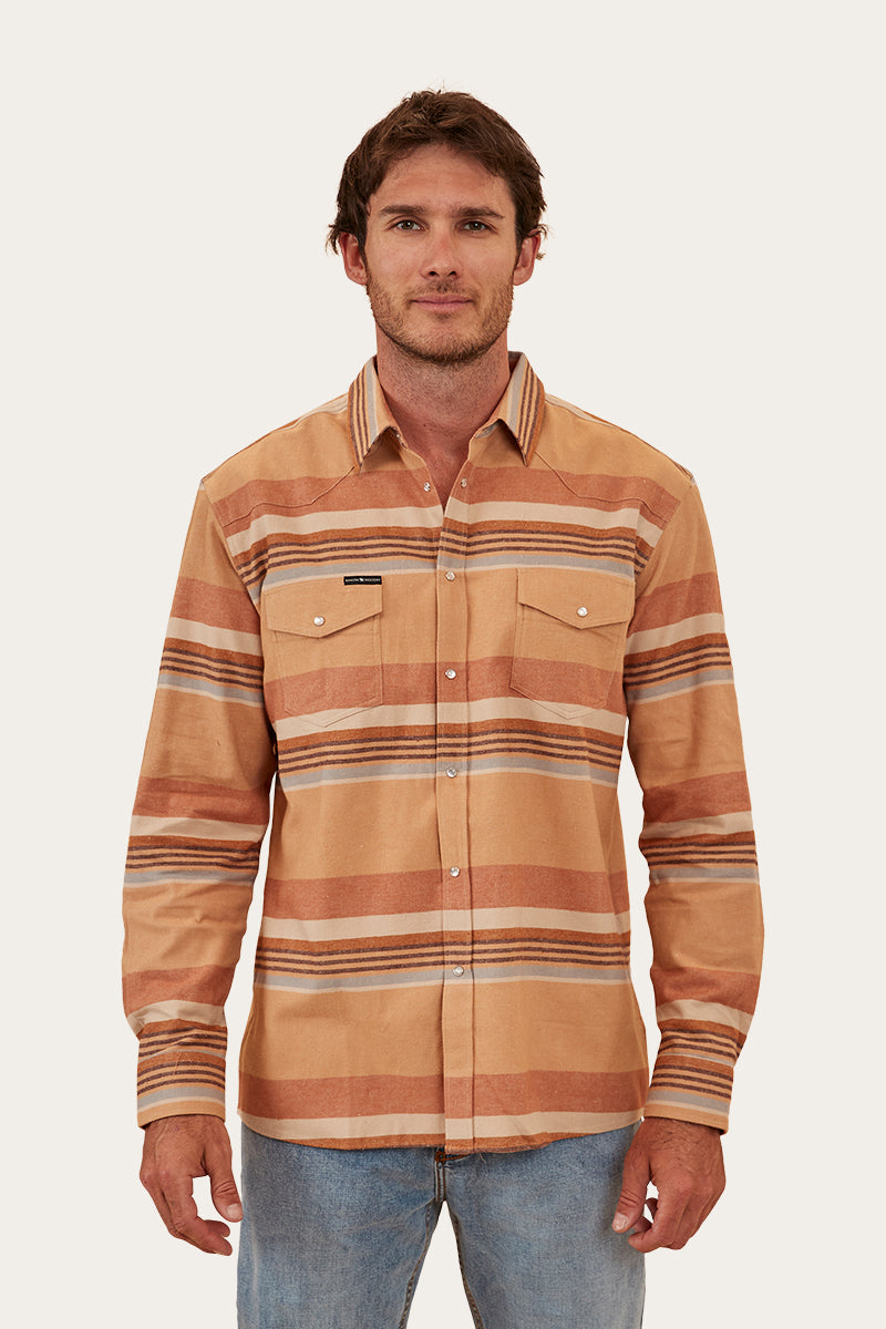 Colton Mens Flannel - Tawny Brown